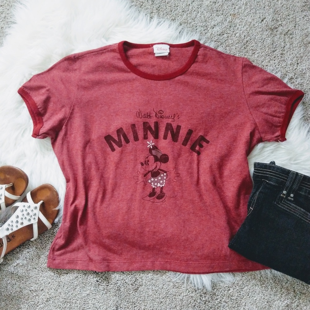 Disney | vintage red Minnie mouse crop top